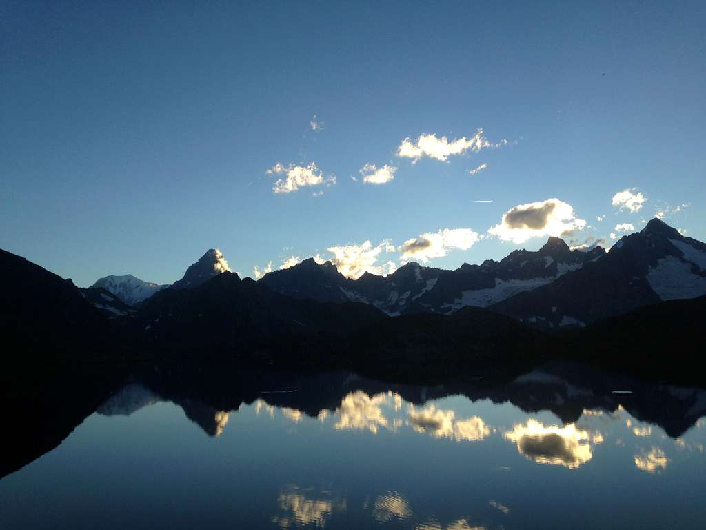 Mont Blanc Group at sunset