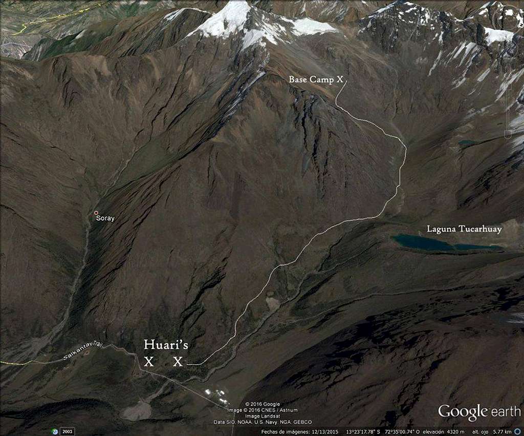Cerro Soray Approach Map