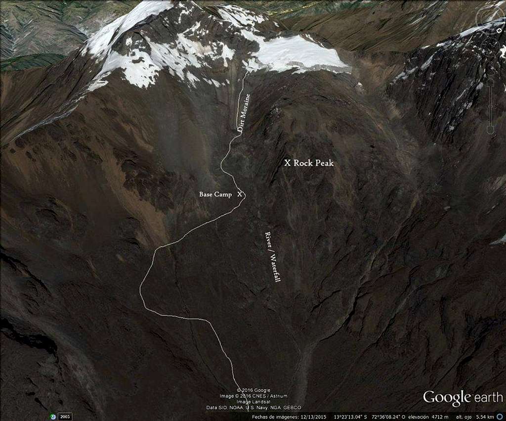 Detail map of area around base camp