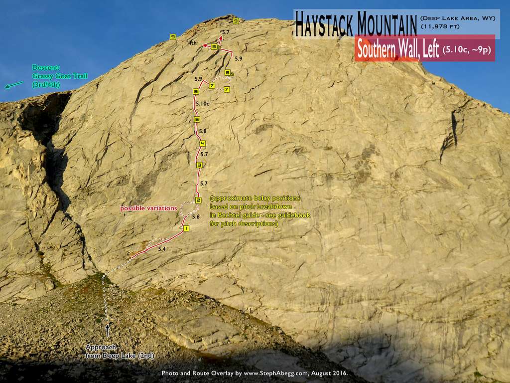 Route Overlay Haystack Southern Wall Left