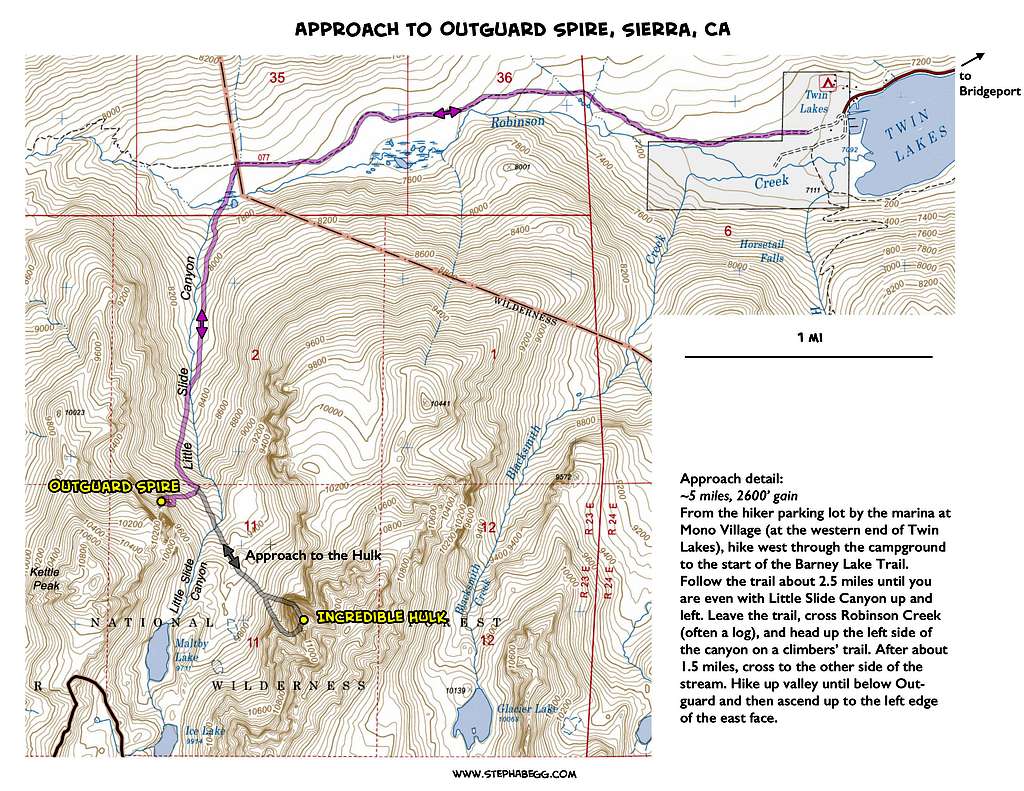 Approach map to Outguard Spire and Incredible Hulk