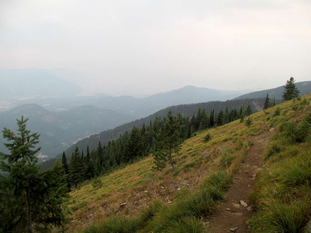 Hazy Lake Pend Oreille from trail