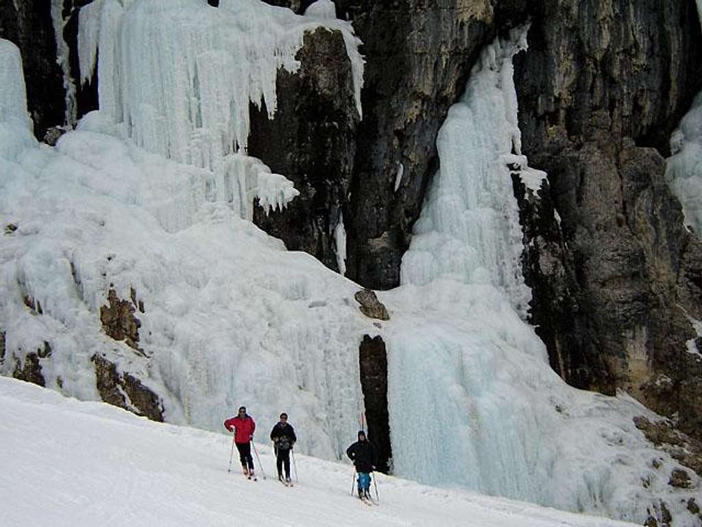 an icefall along the lower...