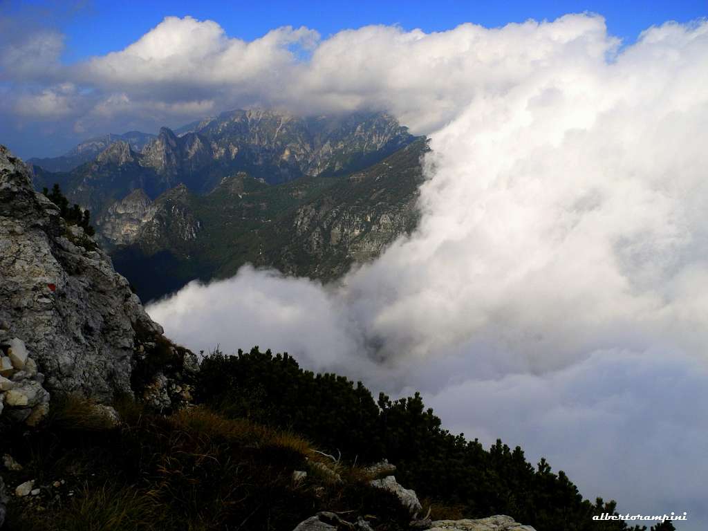 Pasubio enveloped by the autumnal sea of clouds