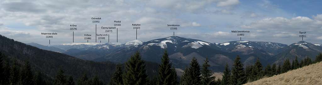 Labeled pano of the Velká Fatra