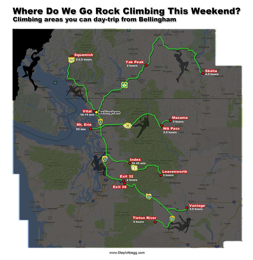 Climbing areas in Western Washington