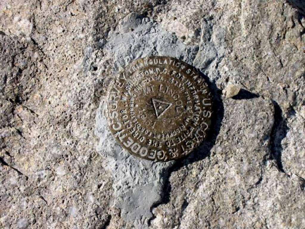 Mt. Lincoln summit marker.