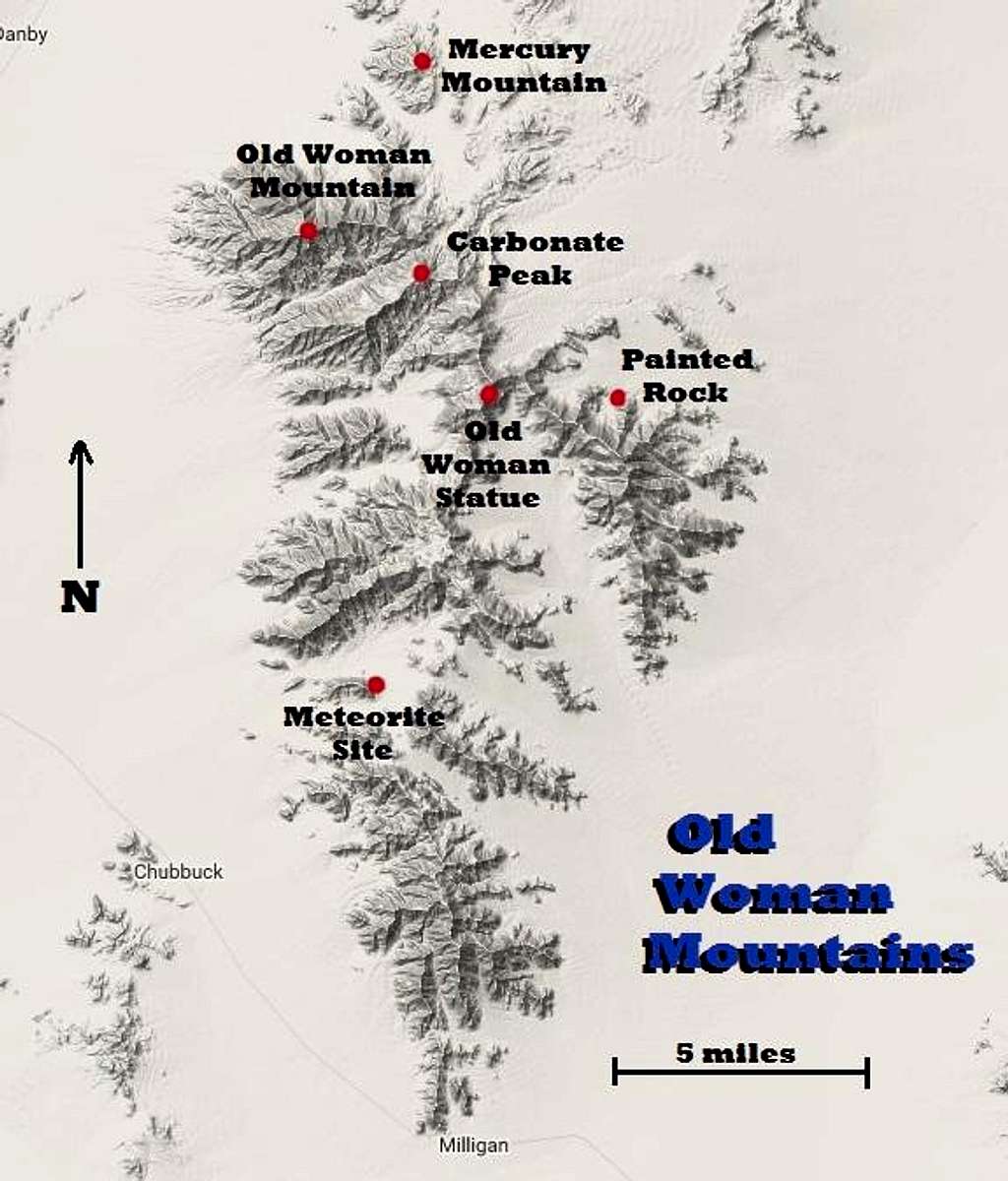 Old Woman Mountains Range Map