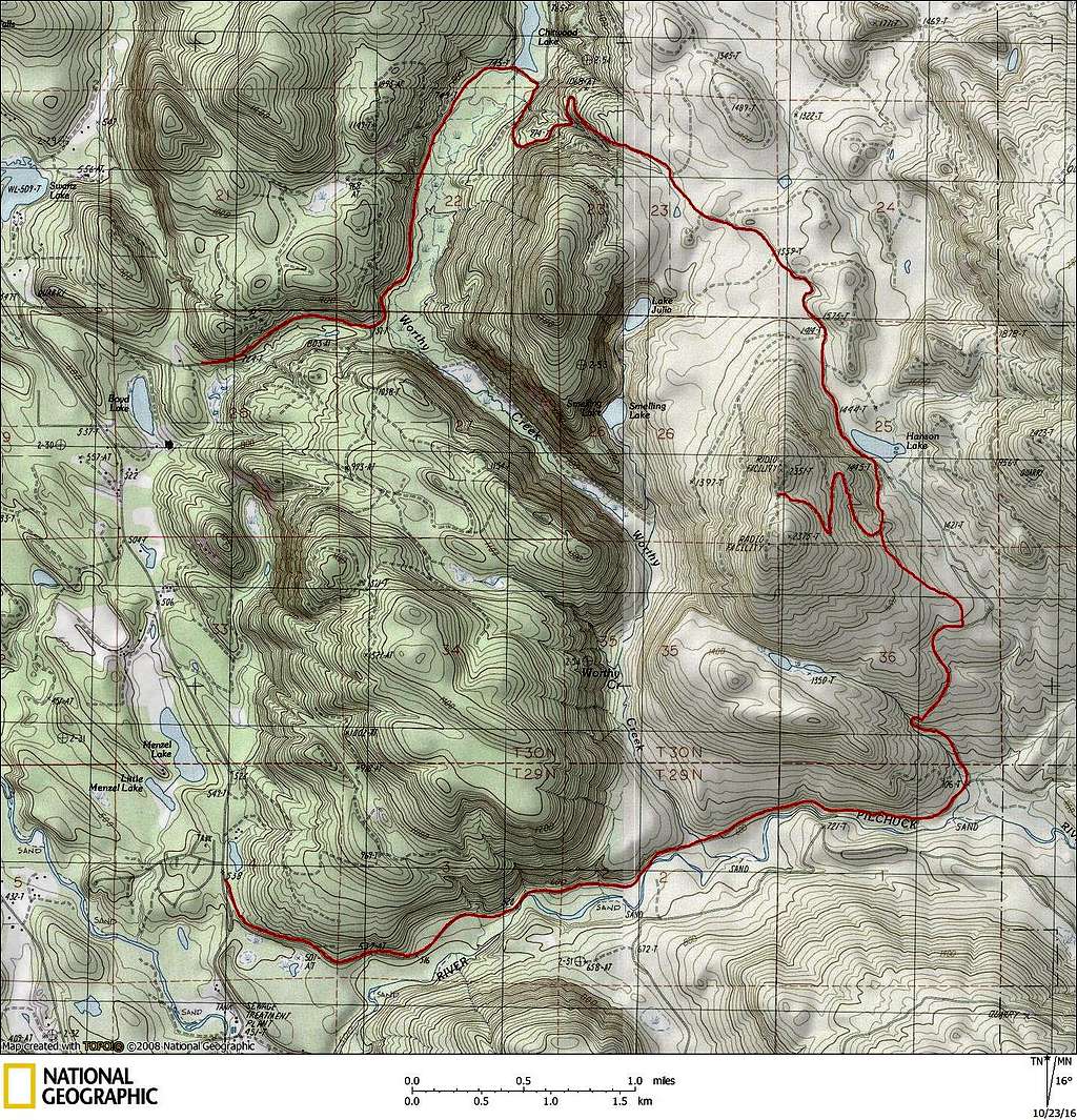 Updated route map for Littler Pilchuck (Worthy Hill)