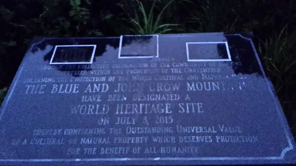 Memorial plaque by false summit