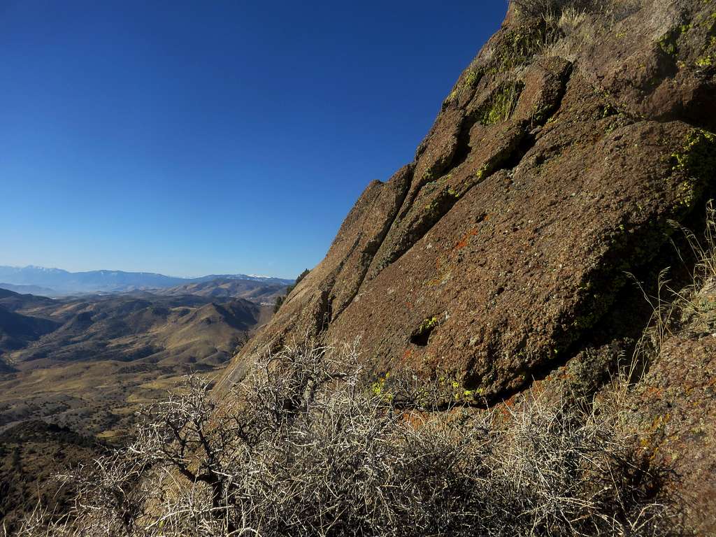 Side of the summit rock
