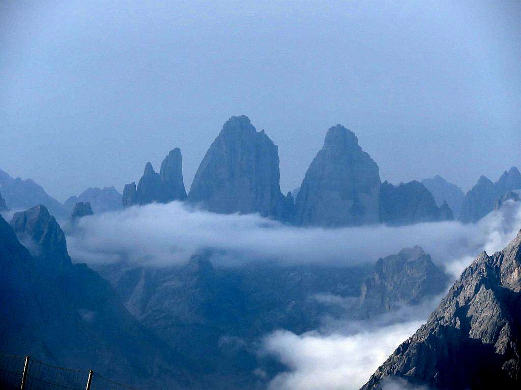 The mist and Tre Cime