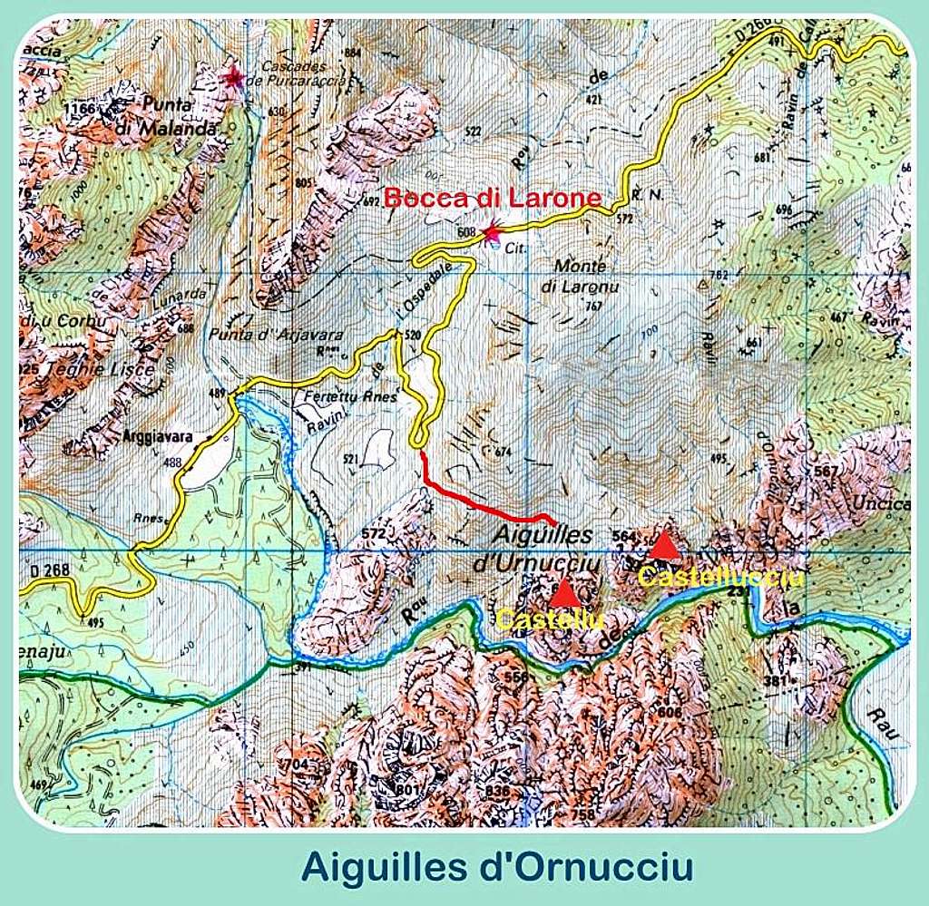 Aiguilles d'Ornucciu map