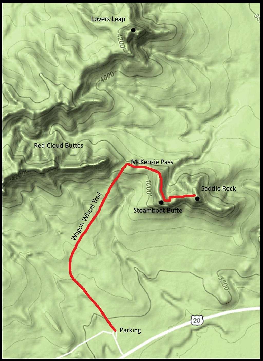 Saddle Rock Route Map