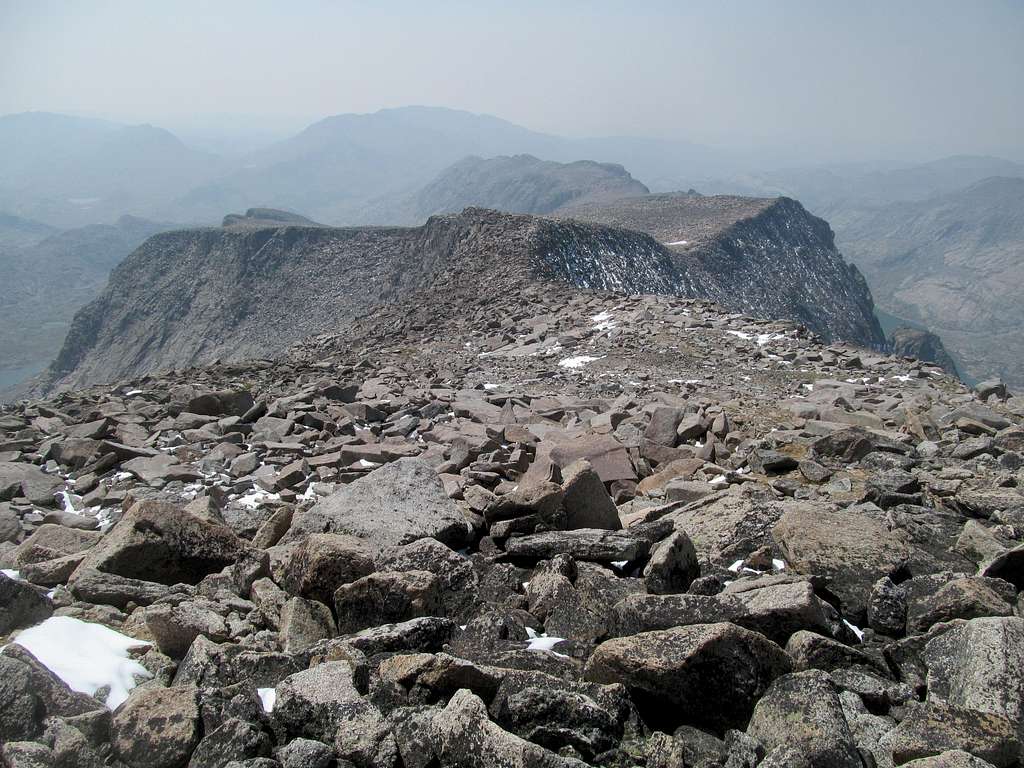 down the SW ridge