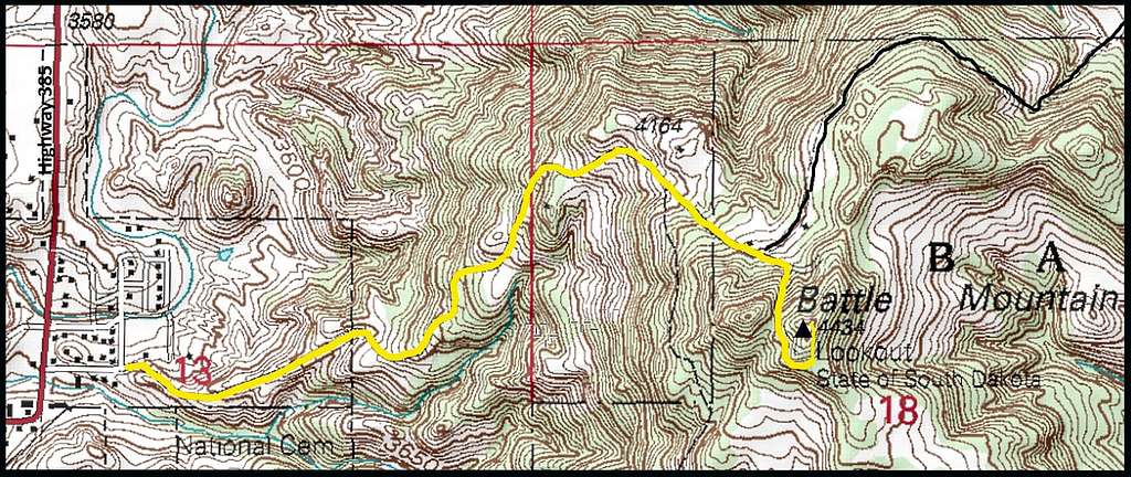 Battle Mountain Hiking Route