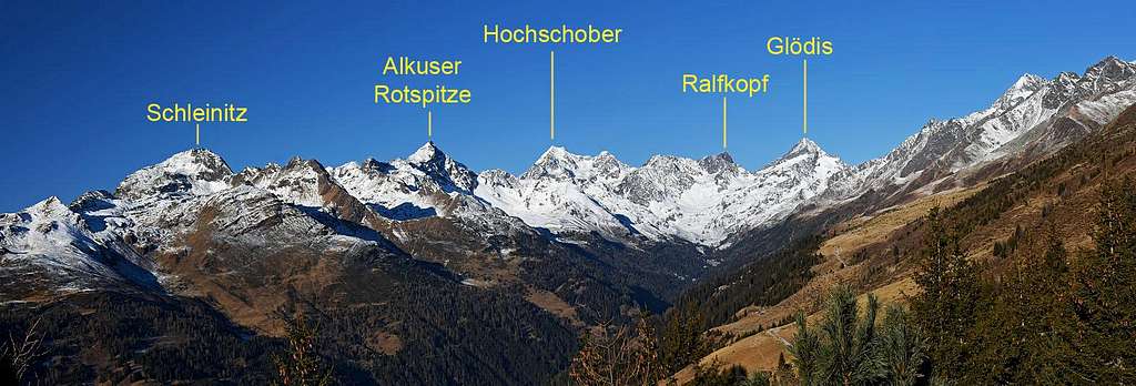 The mountains above Debanttal - annotated
