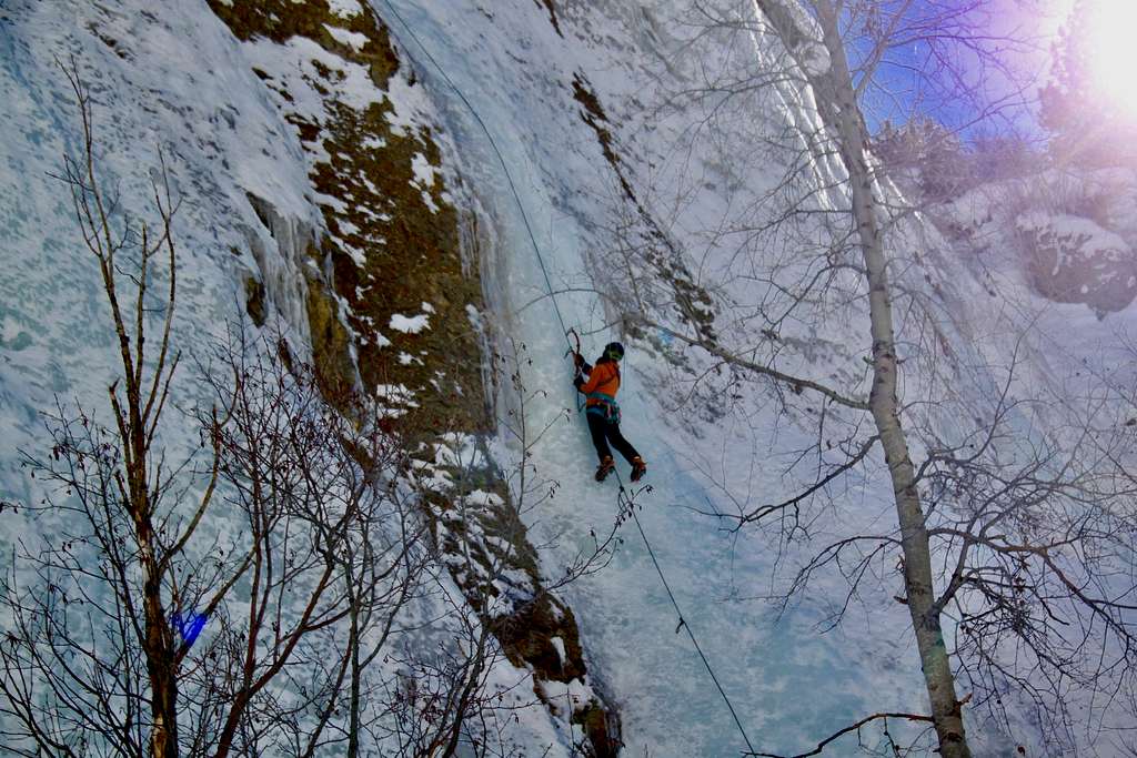 Rope soloing in Lake City.