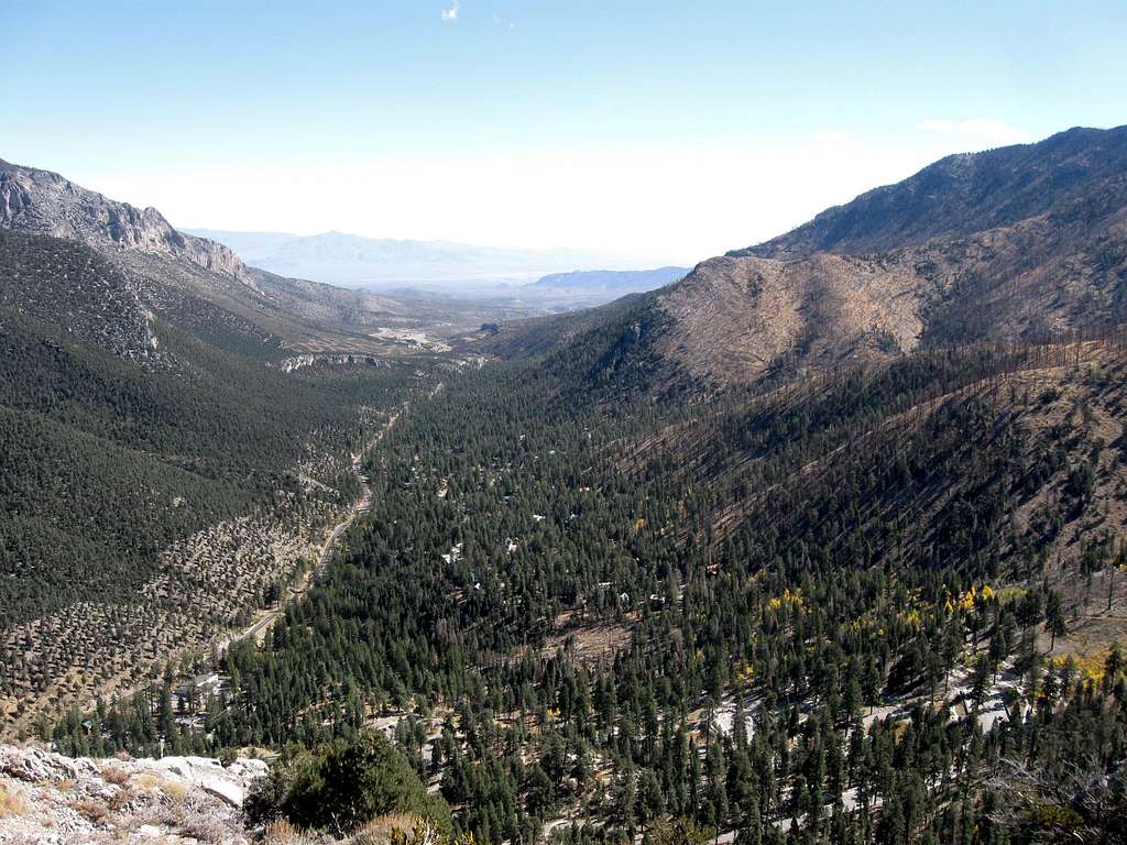 Looking Back Down Kyle Canyon From the Top of Cathedral Rock