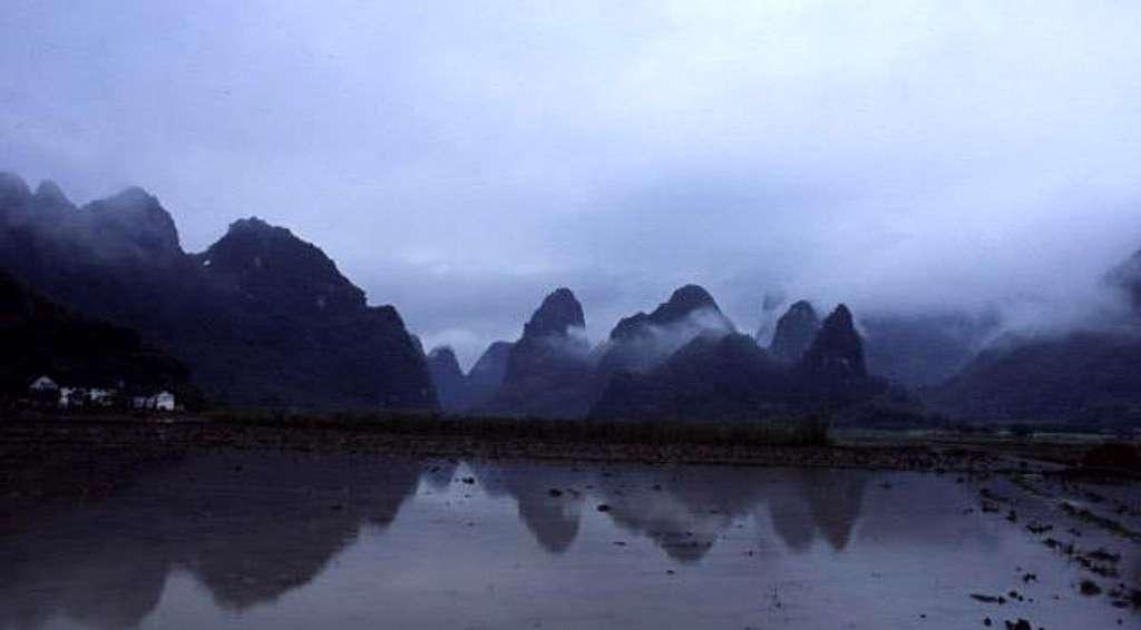 Typical Yangshuo scenery with...