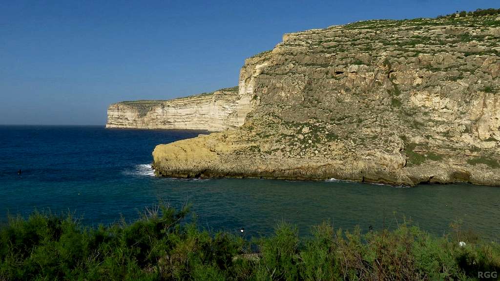 The cliffs west of Xlendi Bay
