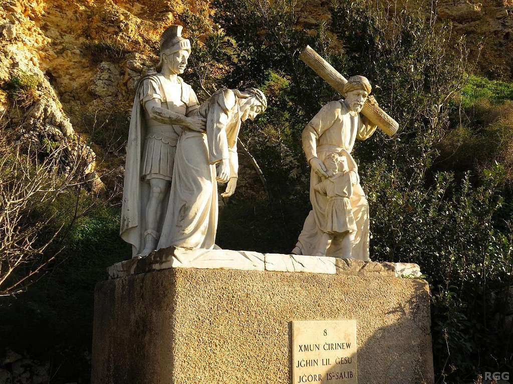 <a href=https://en.wikipedia.org/wiki/Stations_of_the_Cross>Way of the Cross</a> at Ta'Pinu - statue 8