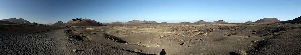 The lava sea with Montaña del Cuervo to the right