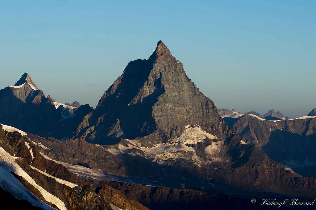 The mighty Matterhorn (14692 ft / 4478m, E-Face) at dawn