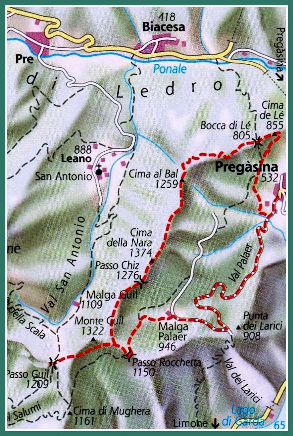 Pregasina Ridges map