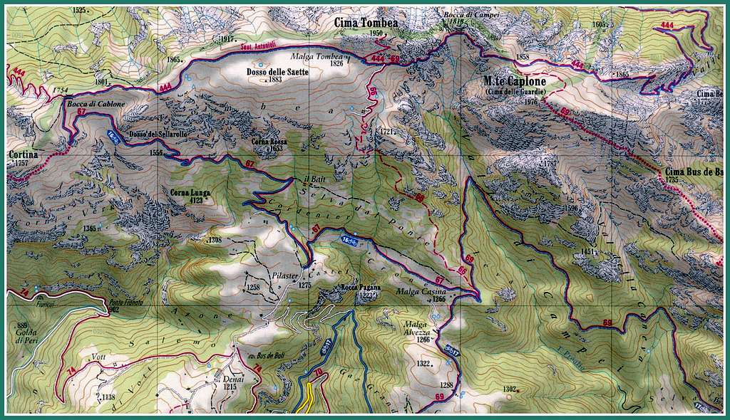 Monte Caplone map