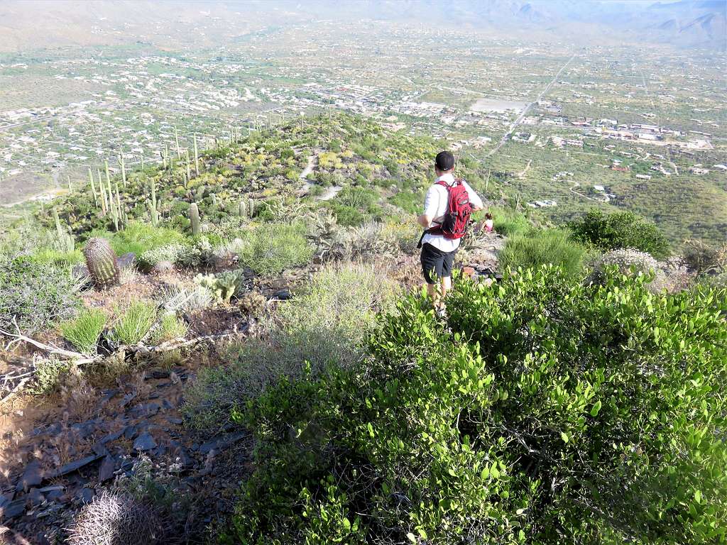 Looking back down towards Cave Creek from just below the summit