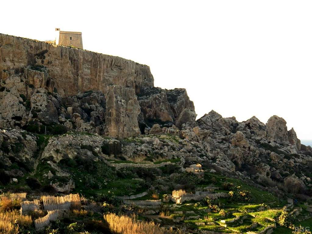 Sepu Tower stands guard above San Felip Bay, Gozo