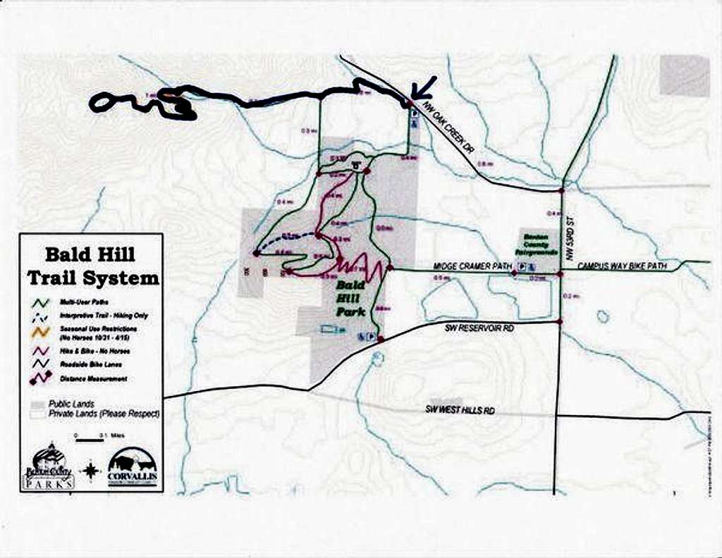 Map of Bald Hill