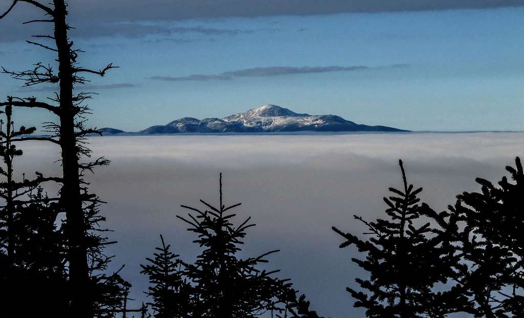 Mt Washington and the Presidential Range seen from Mt Mount Passaconaway during cloud inversion