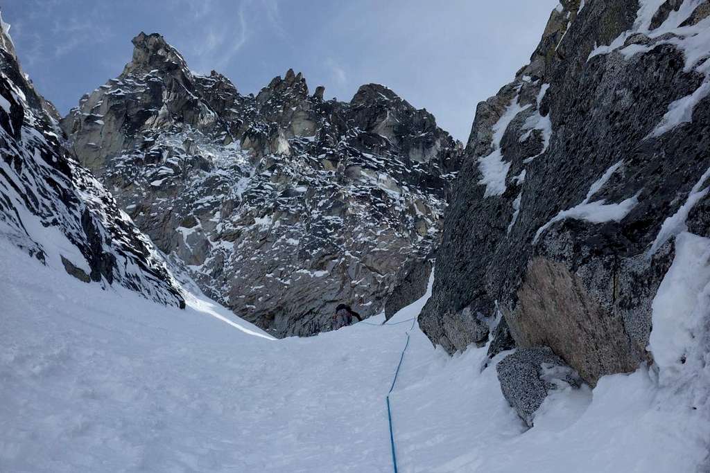 Topping out of the Second Couloir