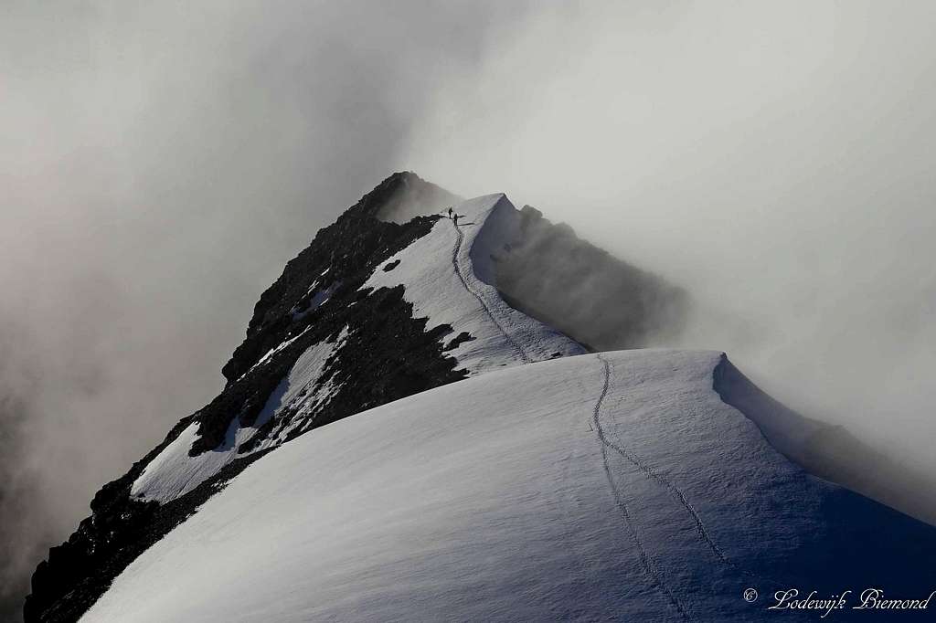 Climbers entering the 1st snowfield