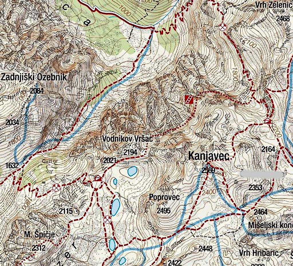 Kanjavec map