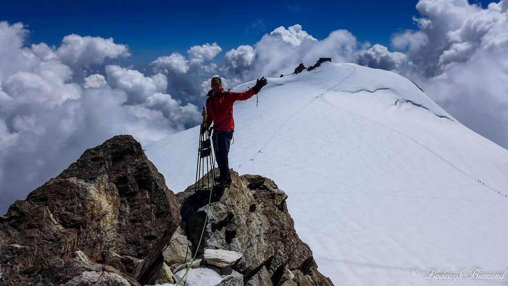 On the summit of Zumsteinspitze (14970 ft / 4563 m)