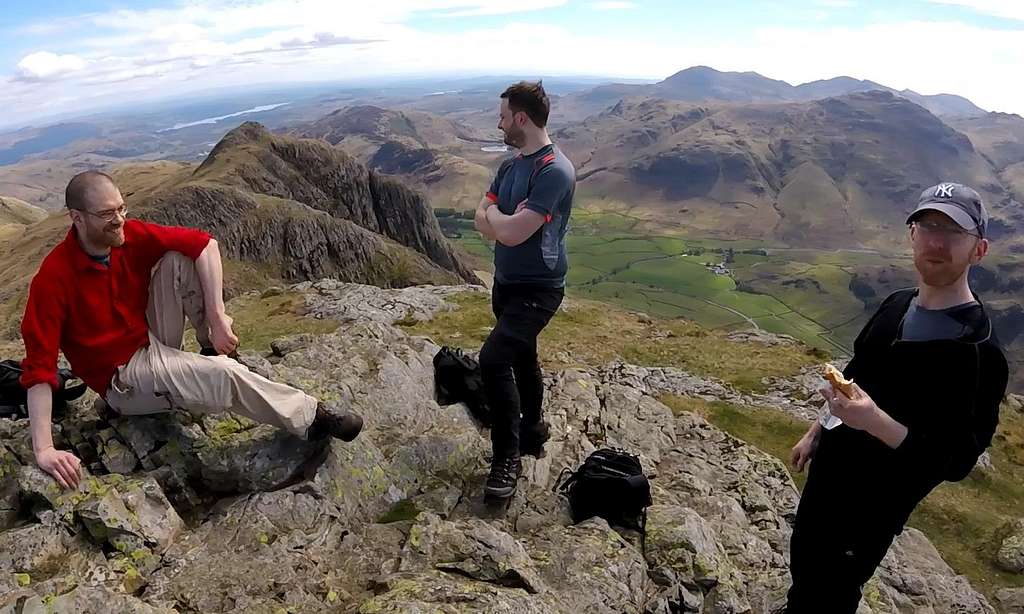 The three Lancashire lads at the top of Pike of Stickle