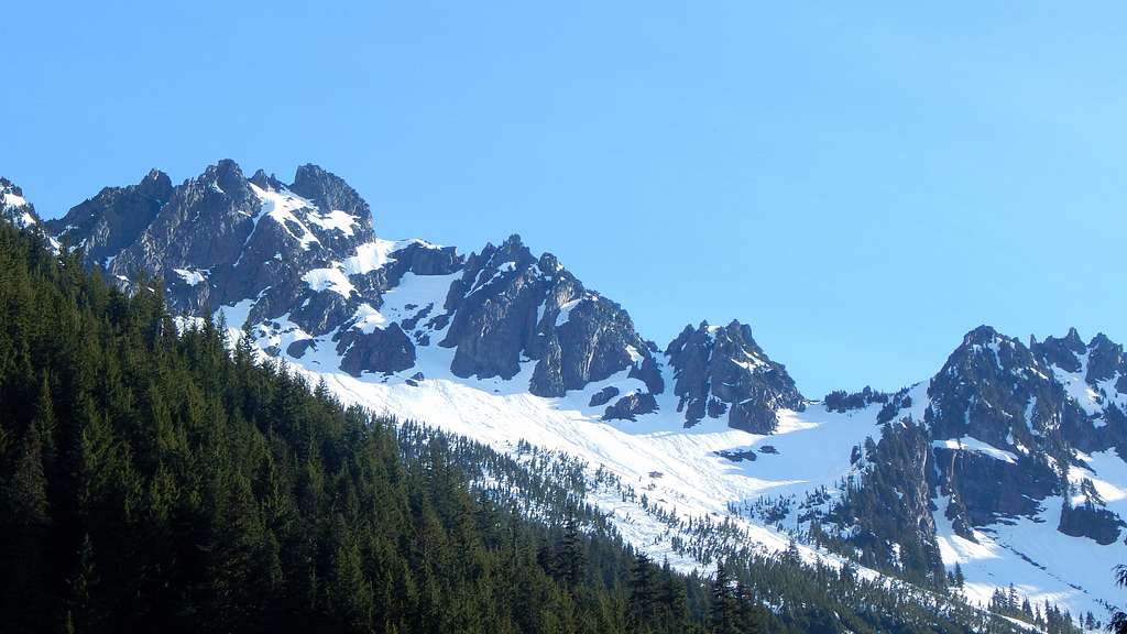 Foggy Peak and Ida Pass from Glacier Basin Trail