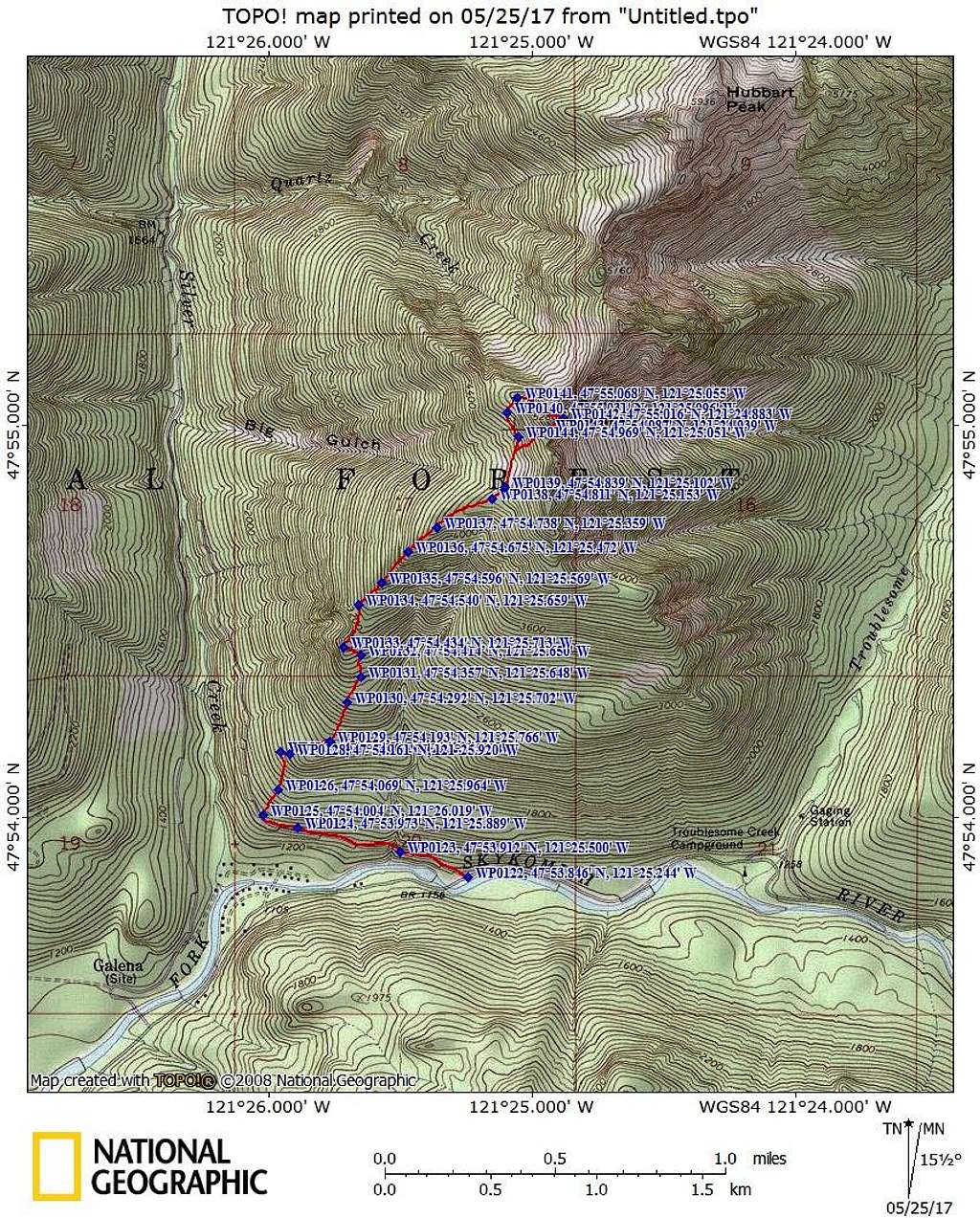 Scott Peak route map