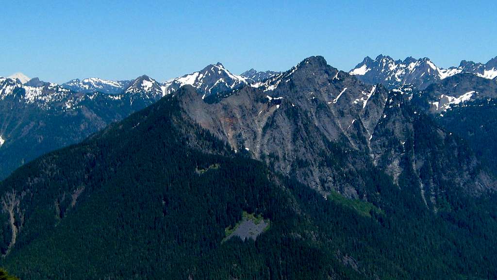 Scott Peak and Hubbart Peak from Spire Mountain