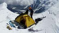 Camp on top of 30th anniversary of Uzbek Republic Peak (5700m)