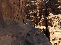 Slab traverse alongside canyon