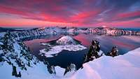 Crater Lake in winter