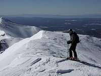 Skiing off the summit