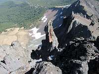 Mt. Thielsen - looking down the east slope from near the summit