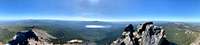 Mt. Thielsen summit view - Crater lake to the left, Diamond Lake & Diamond Peak center