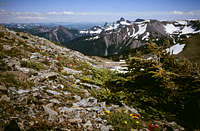 Mt. Fremont - ascent of true summit, looking south toward Cowlitz Chimneys