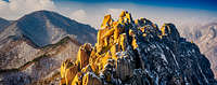 Ulsanbawi rock formation covered in snow in winter in Seoraksan National Park-3